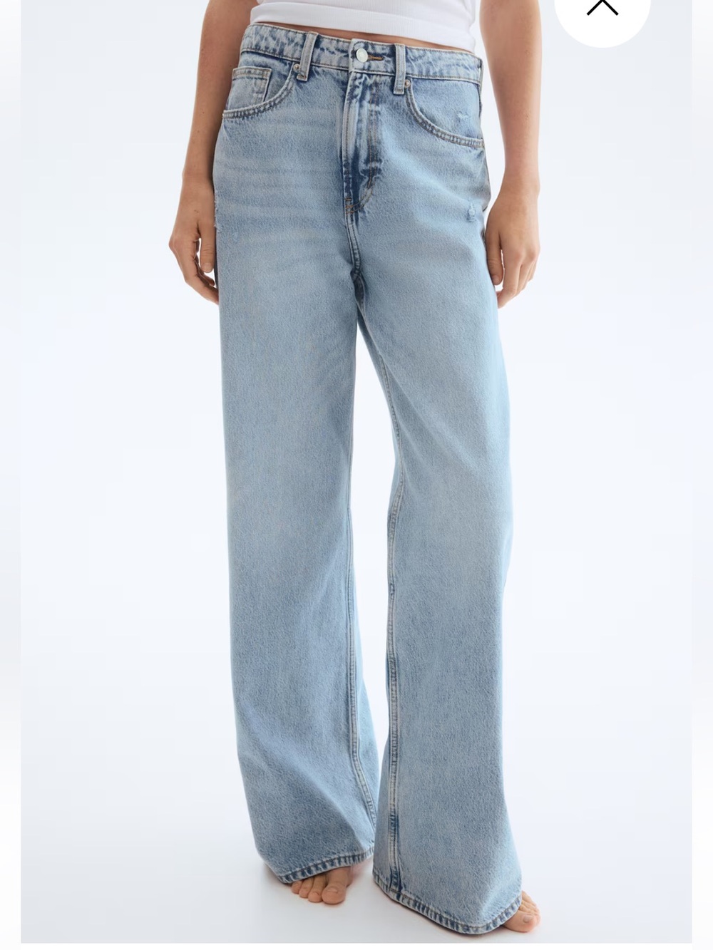 H&M High Rise Wide Leg Jeans Light Wash Size 4 /28